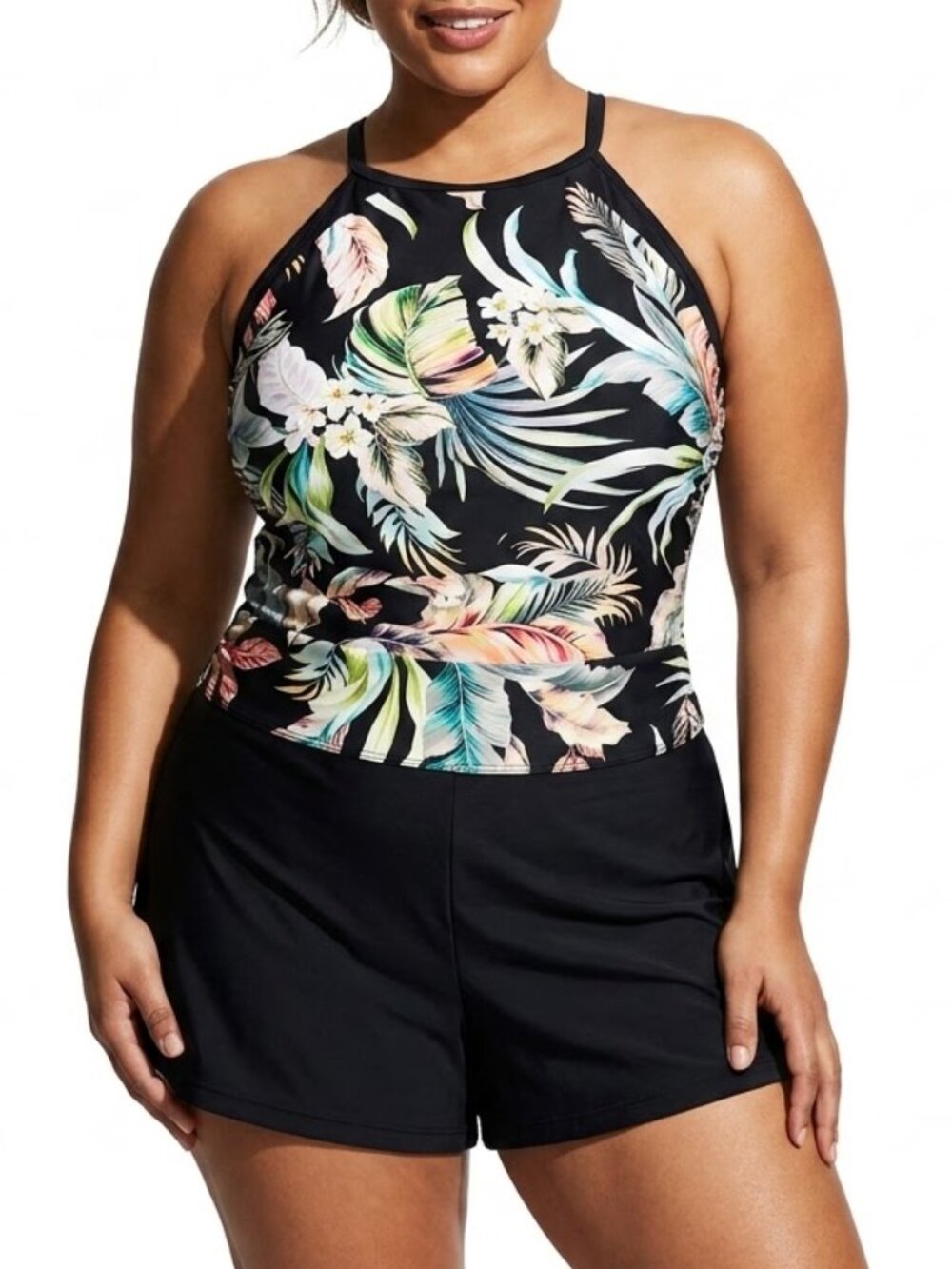 South Point Tropical Goth 2pc Tankini Set 24W Dark Whimsigoth Swim Shorts Set